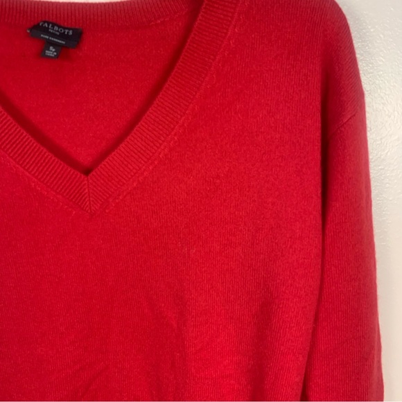Talbots Pure Cashmere V Neck Pullover Sweater - Picture 3 of 13